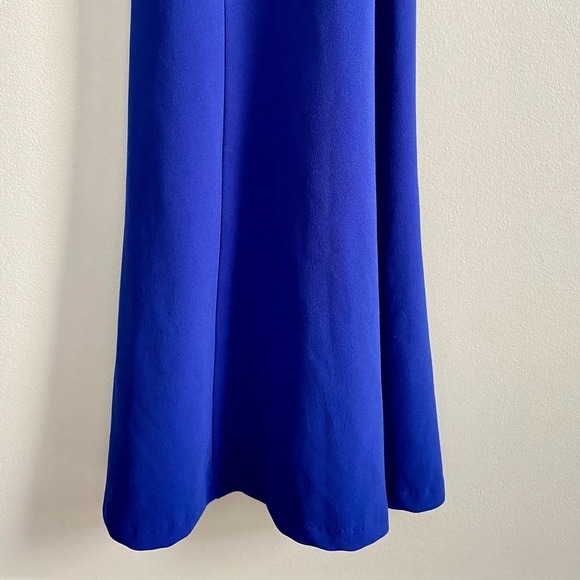 DECODE 1.8 Royal Blue & Gold Chain Halter Mermaid Formal Evening Dress  Size 4 - Picture 11 of 16